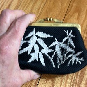 Black and White Coin purse  with Gold Frame